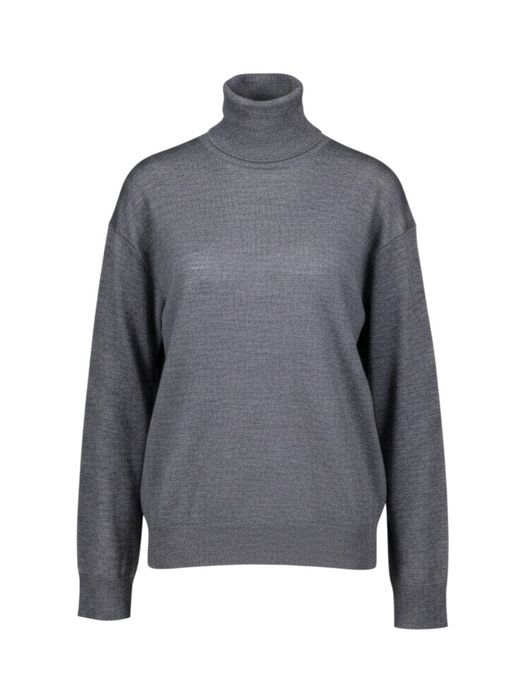 Grijze fijne pull met rolkraag Semicouture