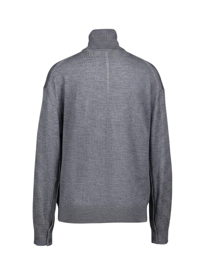 Grijze fijne pull met rolkraag Semicouture