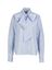 Lichtblauwe katoenen blouse met strik Semicouture