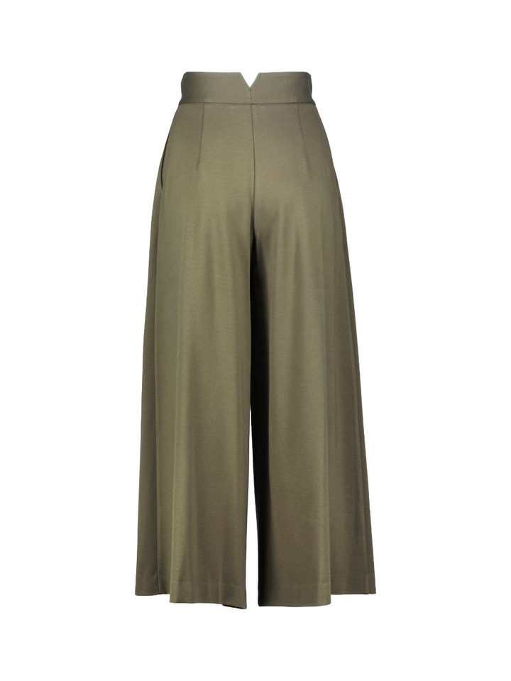 Groene wijde broek met bandplooi Meimeij
