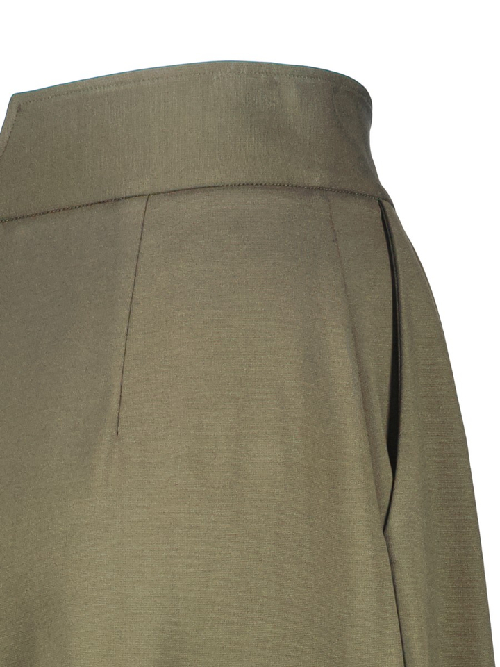 Groene wijde broek met bandplooi Meimeij