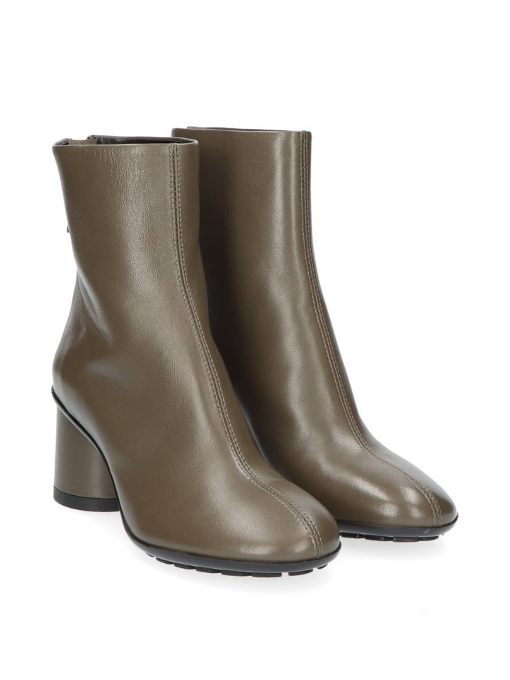 Kaki groene lederen enkellaars Curvy Bootie AGL
