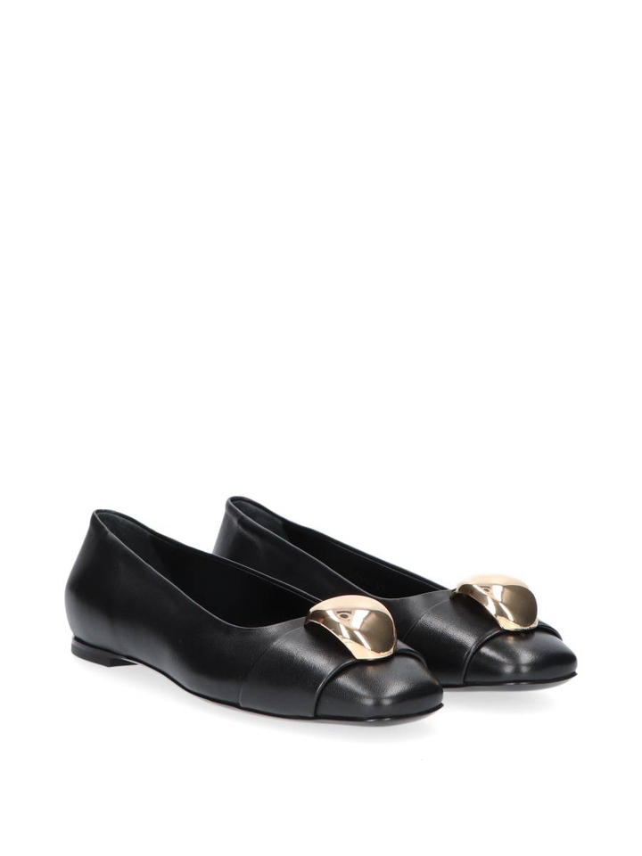 Nero ballerina's met gouden details Memy boule AGL 