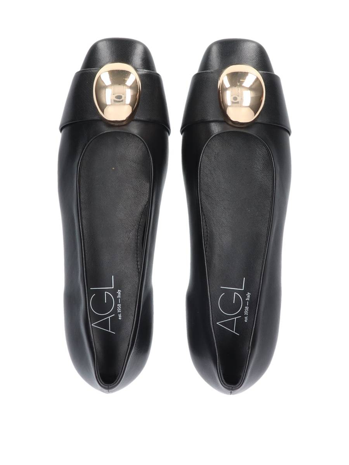 Nero ballerina's met gouden details Memy boule AGL 