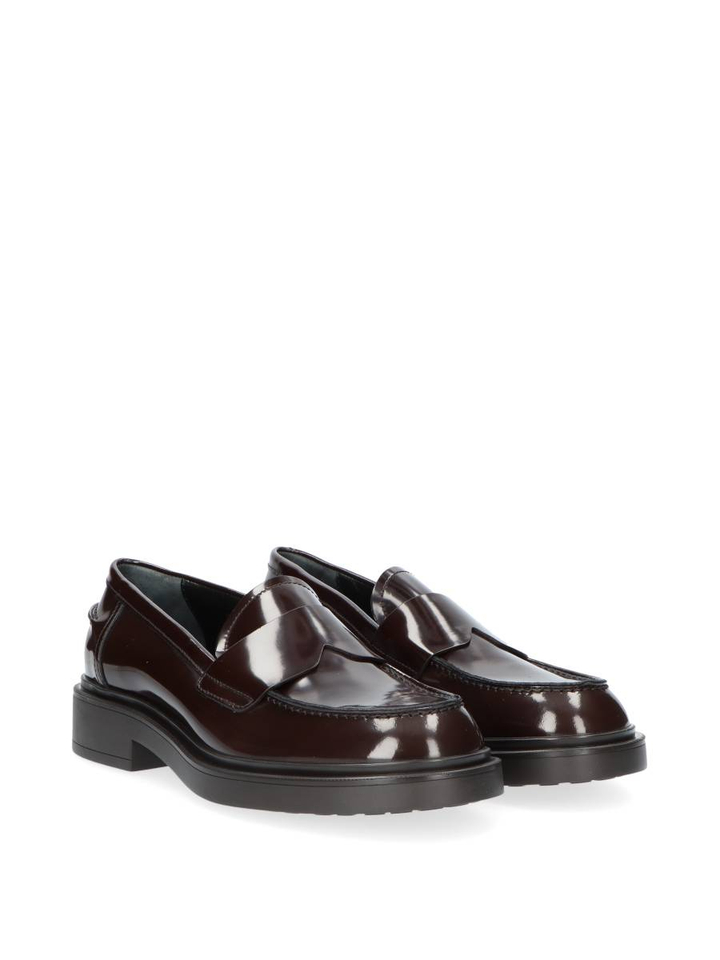 Donkerbruine loafer in lakleder AGL