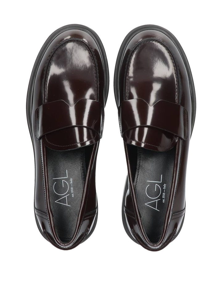 Donkerbruine loafer in lakleder AGL