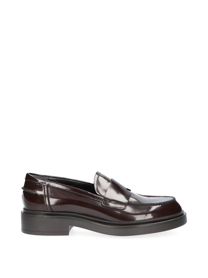 Donkerbruine loafer in lakleder AGL