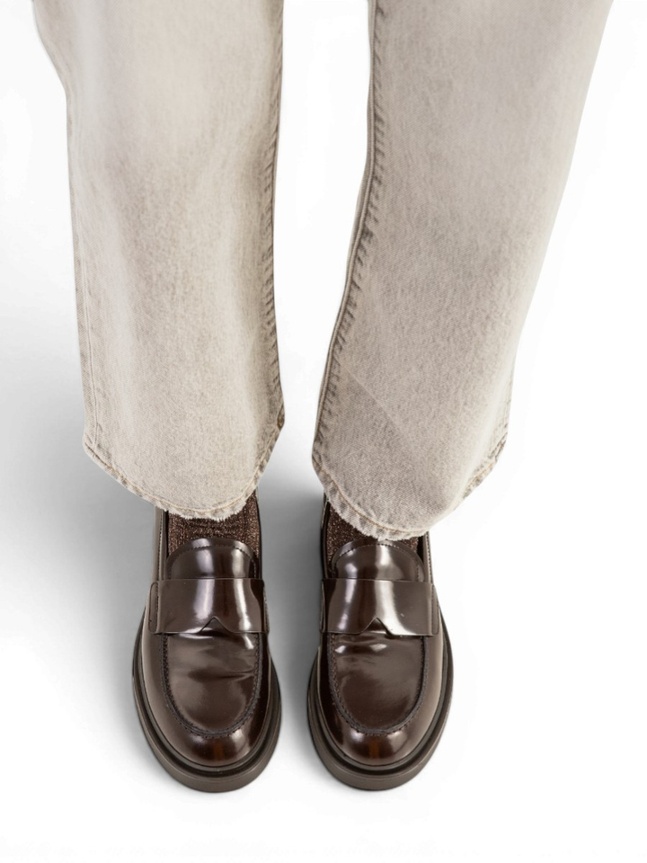 Donkerbruine loafer in lakleder AGL