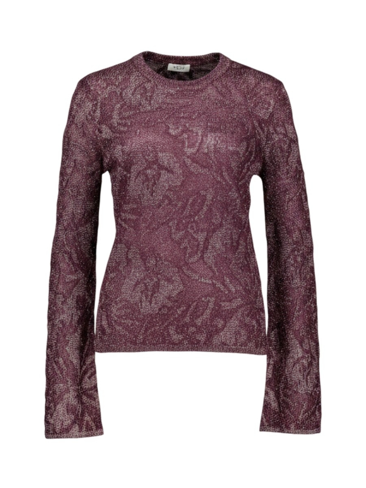 Bodeaux fijne pull met glitterdraad Liu Jo