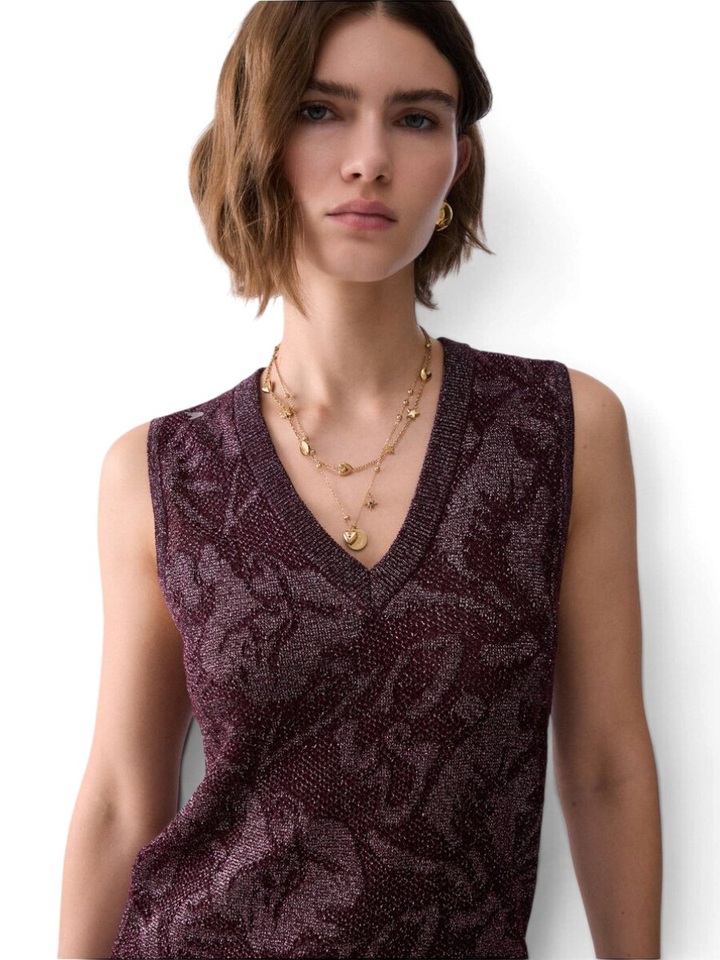Bordeaux glitter top Liu Jo 