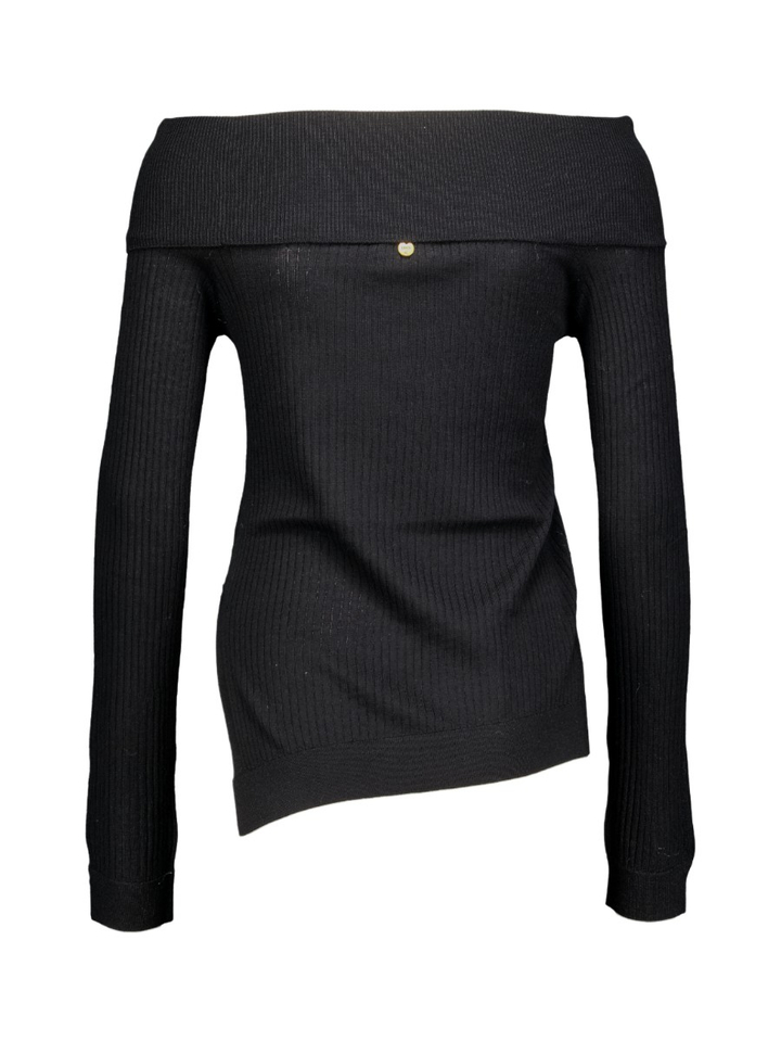 Zwarte off shoulder trui met strass Liu Jo