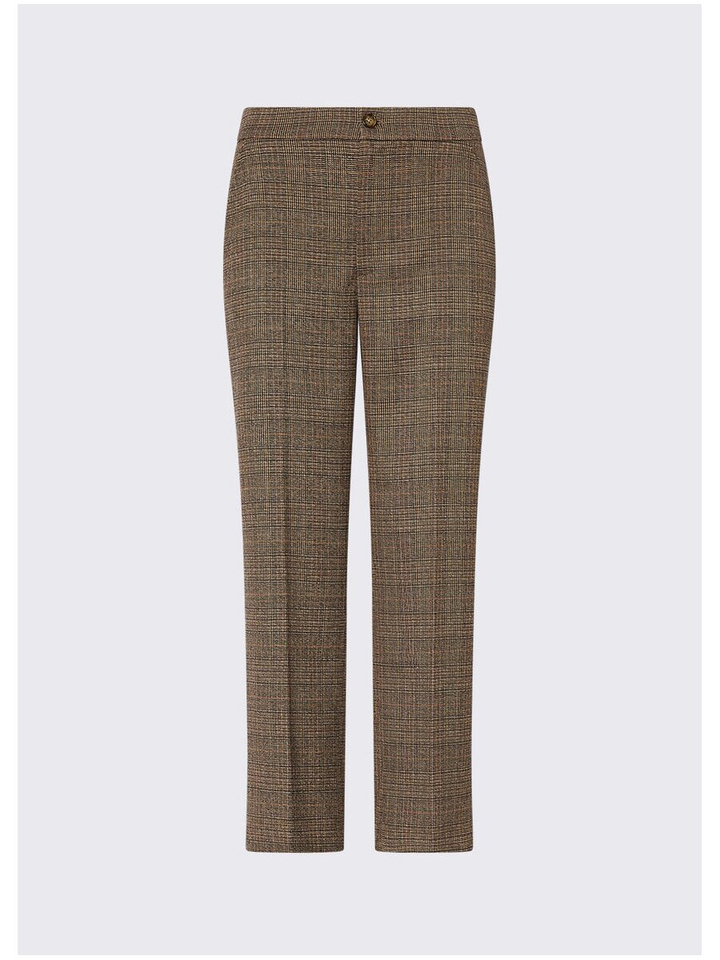 Bruine geruite smal toelopende broek Liu Jo