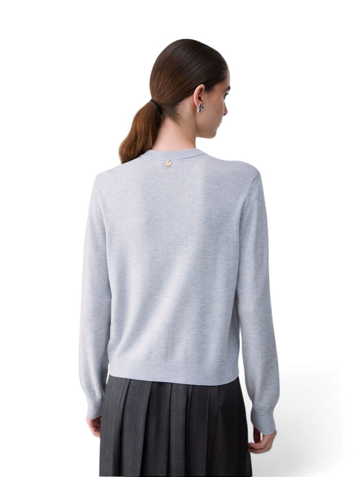 Lichtgrijze cardigan met ruitpatroon Liu Jo