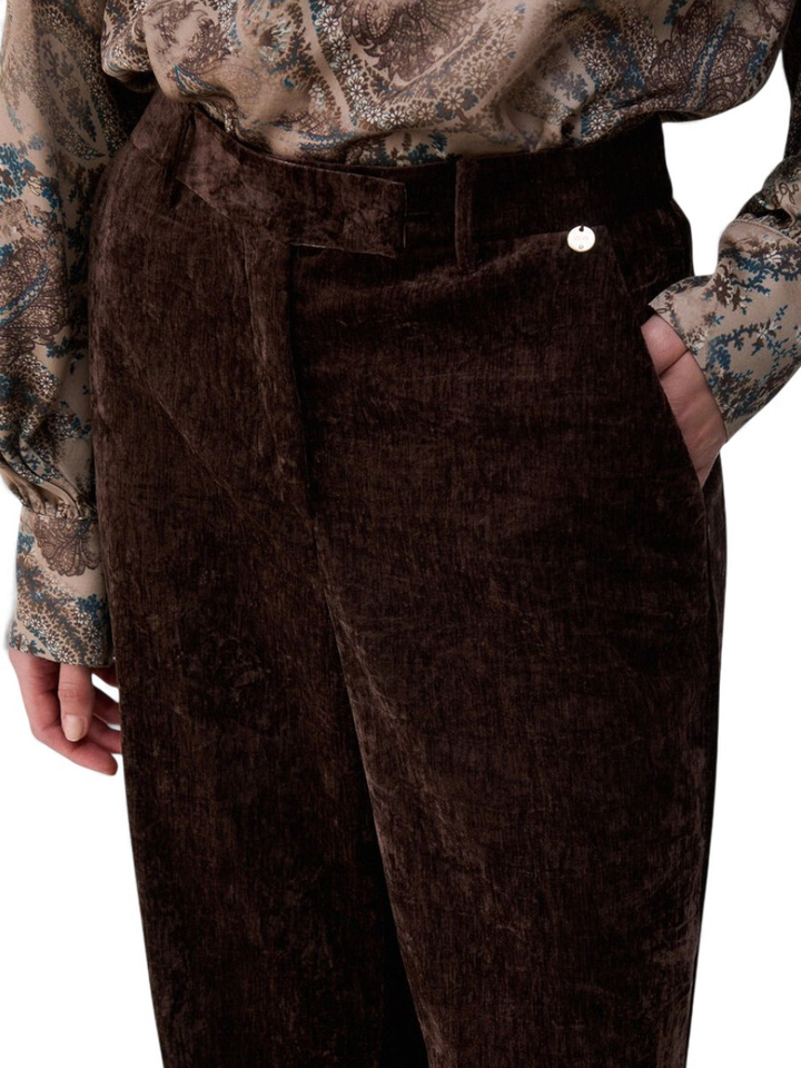 Donkerbruine geklede broek Liu Jo
