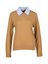 Bruine fijne pull met kraag en strass detail Liu Jo 