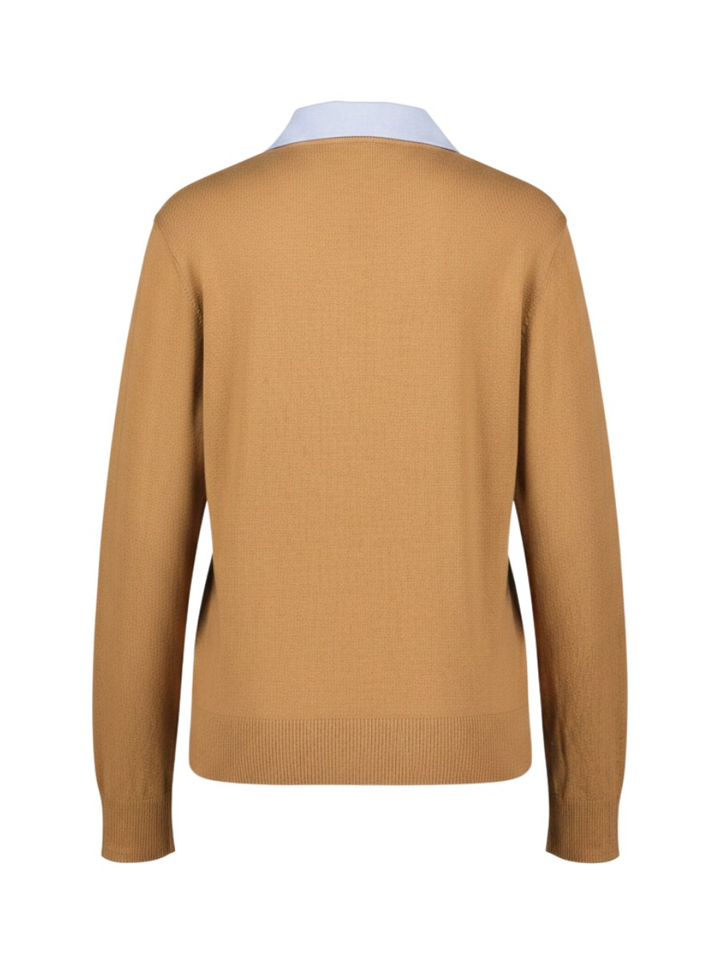 Bruine fijne pull met kraag en strass detail Liu Jo 