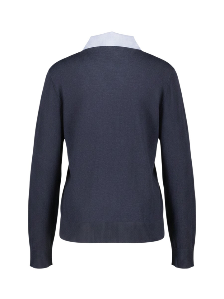 Blauwe fijne turi met kraag en strass detail Liu Jo