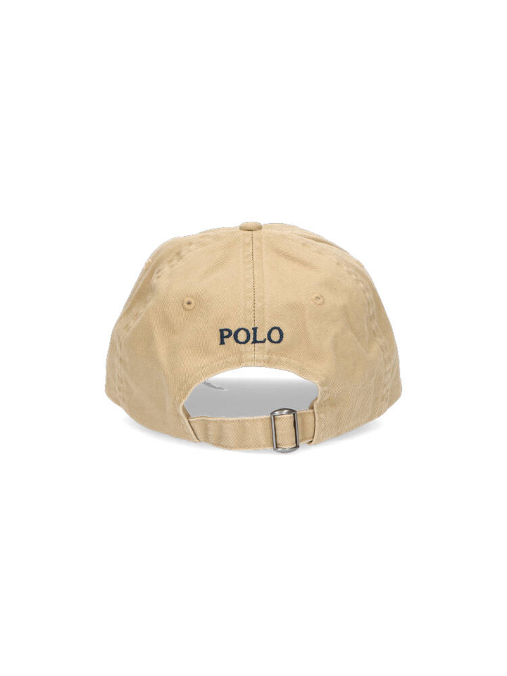 Beige pet met blauw logo Ralph Lauren