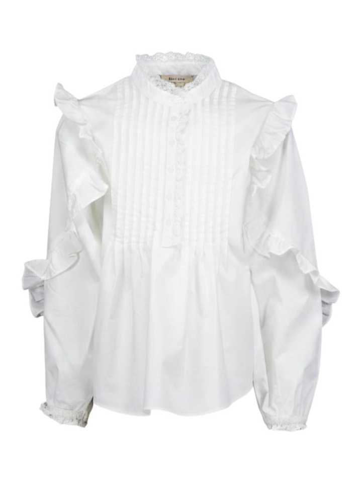 Witte bloes met kanten detail Zadig&Voltaire