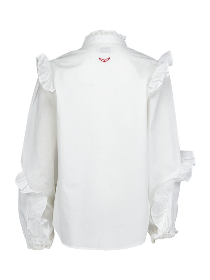 Witte bloes met kanten detail Zadig&Voltaire