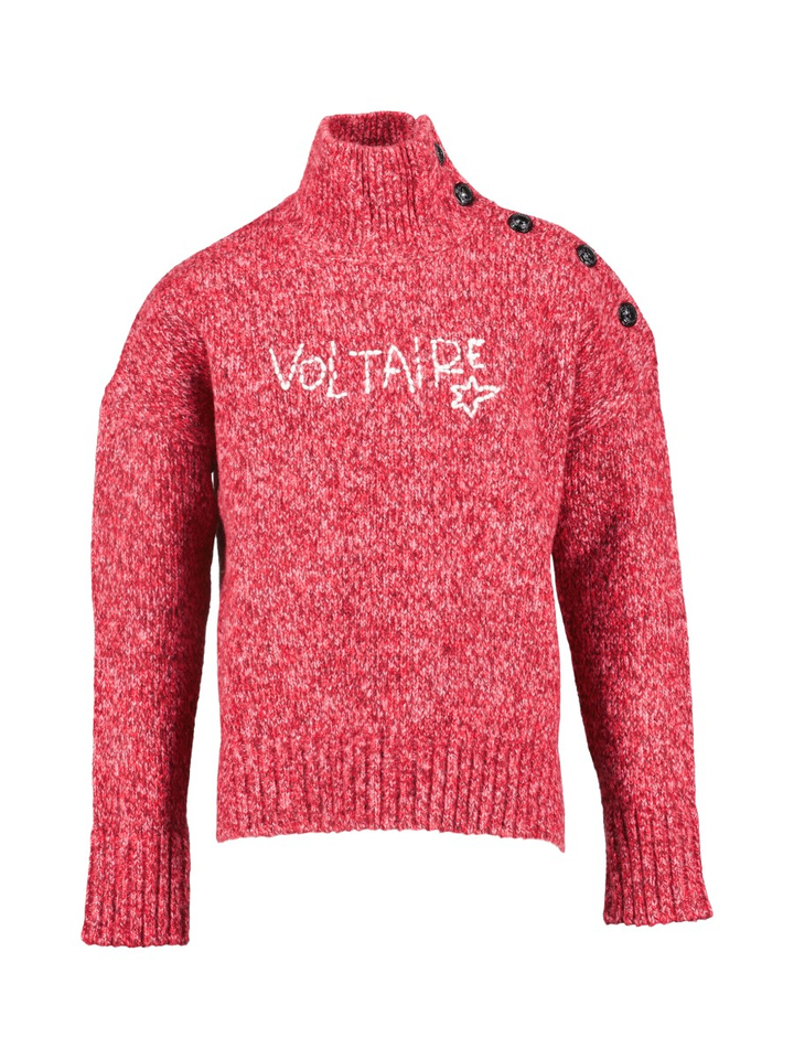 Meerkleurige rode trui met knoopdetail Zadig&Voltaire