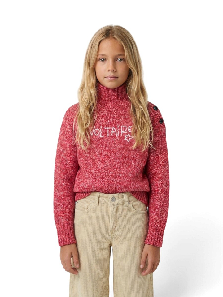 Meerkleurige rode trui met knoopdetail Zadig&Voltaire