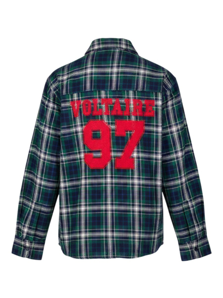 Groene bloes met ruit motief Zadig &Voltaire