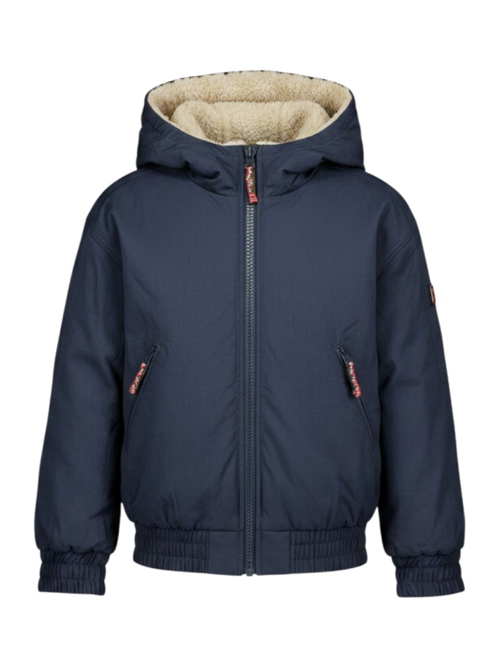 Donkerblauwe jas met kap Hamza Bellerose 