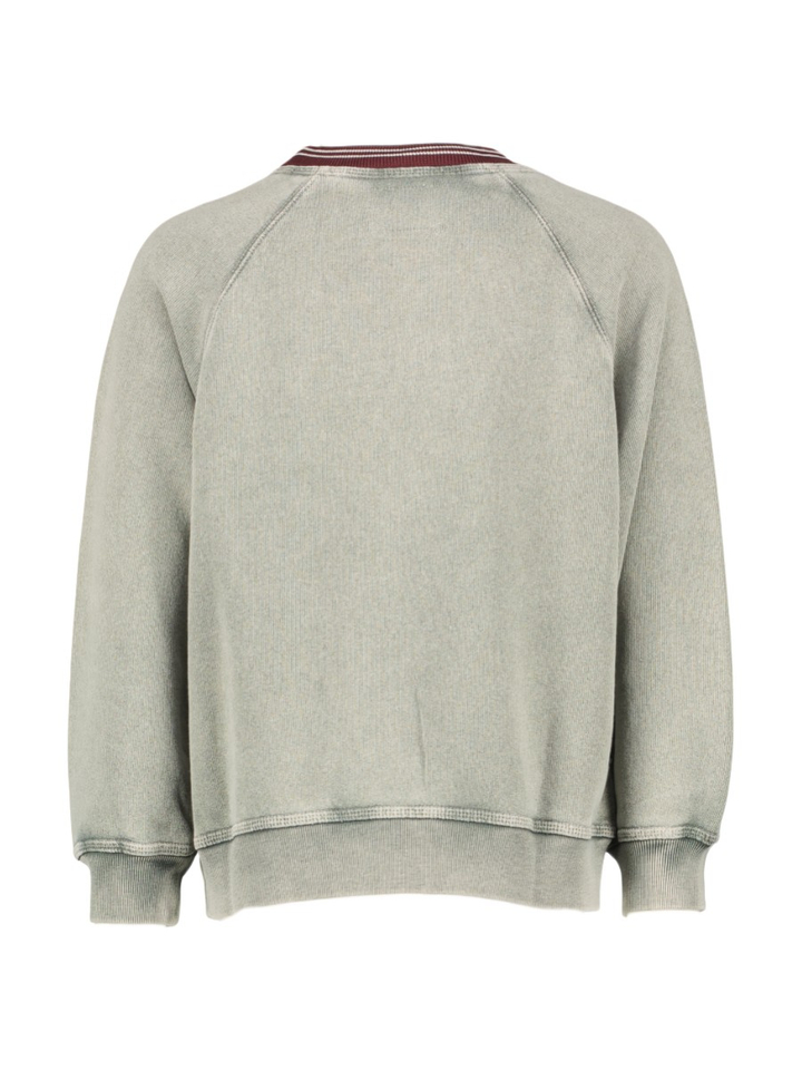 Groene sweater met bordeaux hals Bellerose