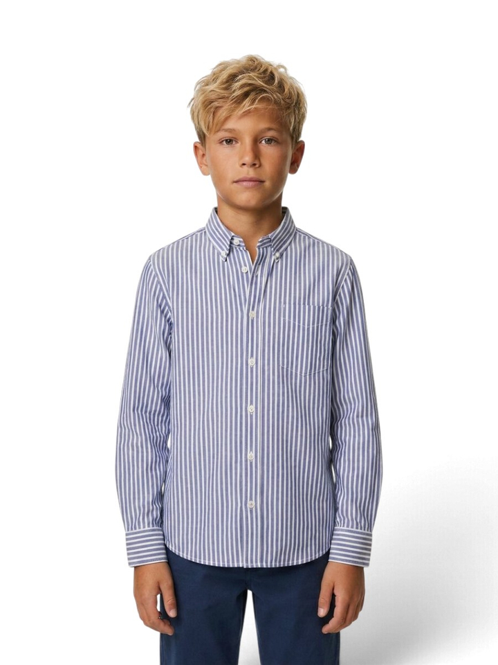 Blauw gestreept katoenen hemd Gulian Bellerose 
