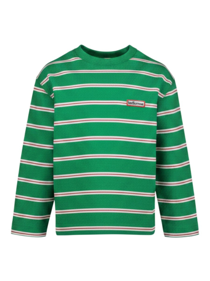 Groene gestreepte t-shirt met lange mouwen Bellerose