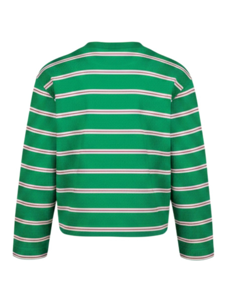 Groene gestreepte t-shirt met lange mouwen Bellerose