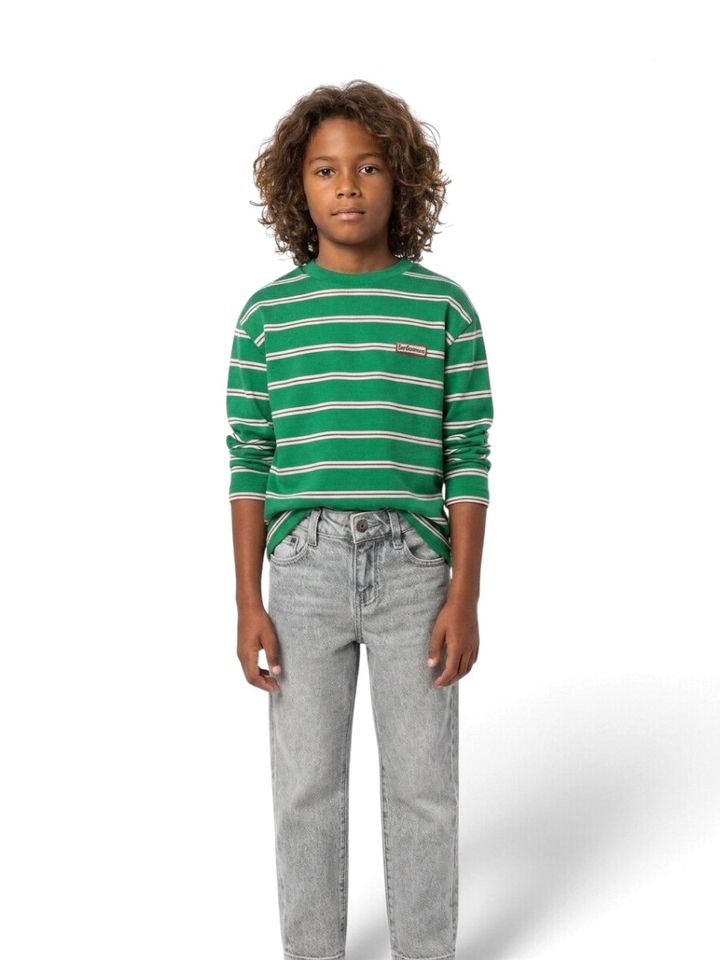 Groene gestreepte t-shirt met lange mouwen Bellerose 