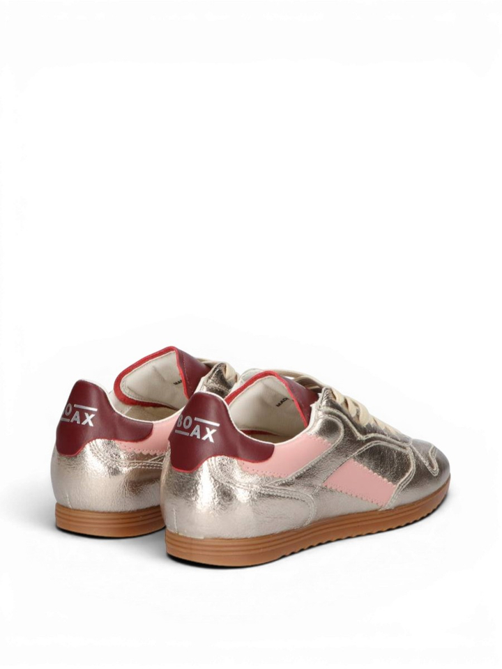 Bronskleurige sneakers met roze en bordeaux detail Track Boax Studio 