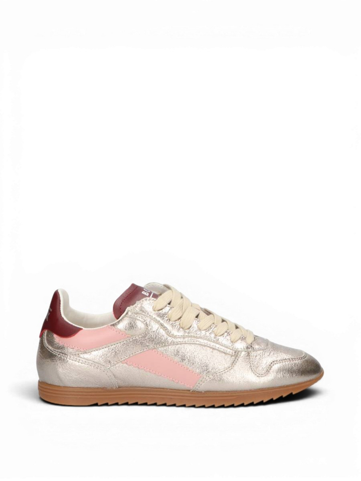Bronskleurige sneakers met roze en bordeaux detail Track Boax Studio 