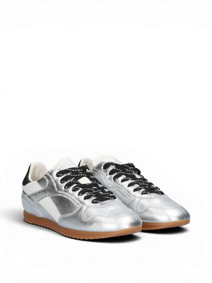 Zilverkleurige sneakers met zwart detail Track Boax Studio