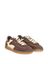 Donkerbruine lage sneakers met geel detail Park Hoff 