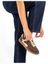 Donkerbruine lage sneakers met geel detail Park Hoff 