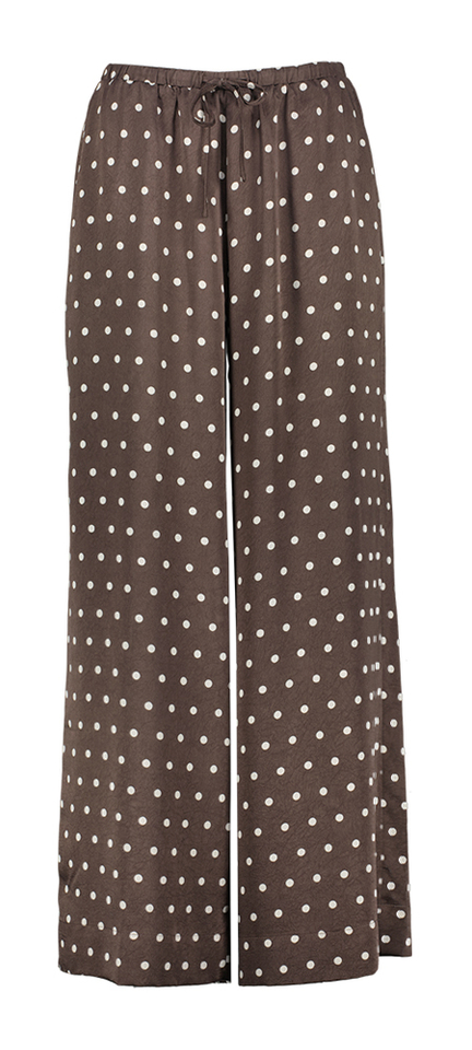 Bruine losse broek met witt stippen Neo Noir