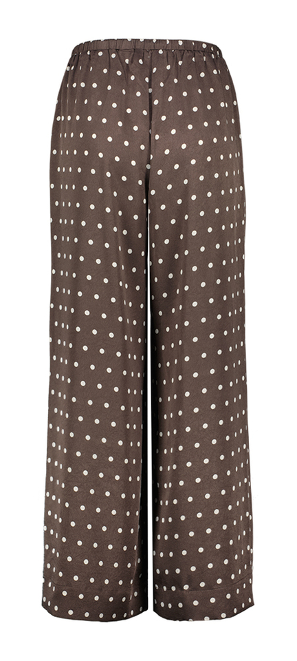 Bruine losse broek met witt stippen Neo Noir