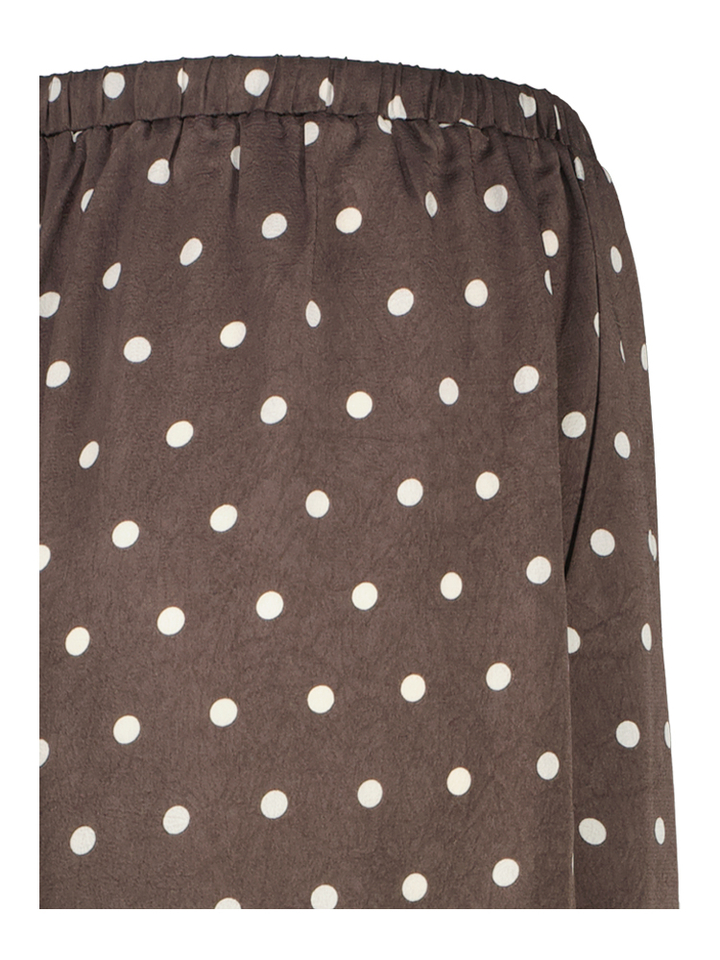 Bruine losse broek met witt stippen Neo Noir