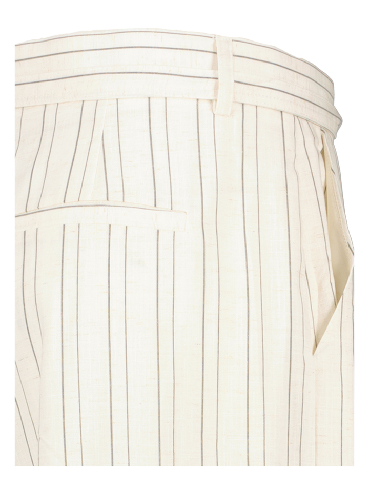 Gerstreepte beige lange broek Malba Neo Noir