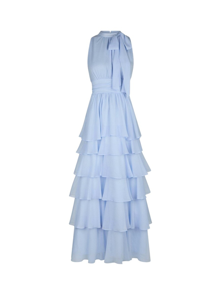 Blauwe feestelijke chiffon jurk Marli Neo Noir