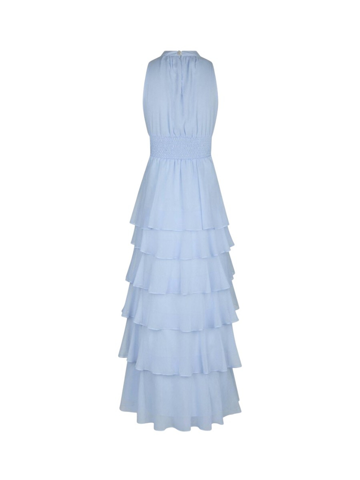 Blauwe feestelijke chiffon jurk Marli Neo Noir