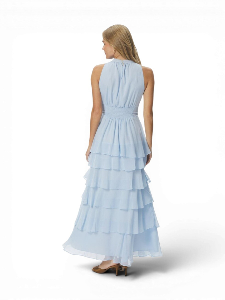 Blauwe feestelijke chiffon jurk Marli Neo Noir