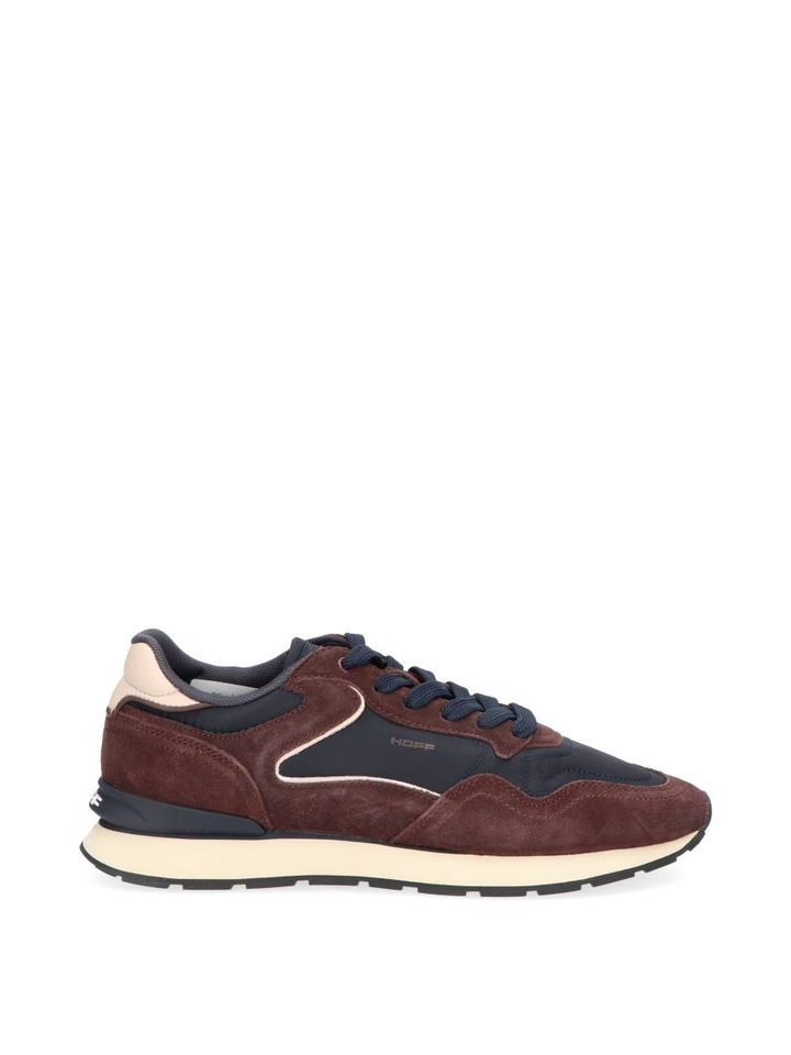 Bruine/donkerblauwe lage sneakers City Hoff