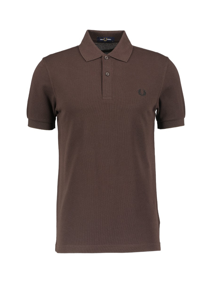 Bruine katoenen polo met korte mouwen Fred Perry