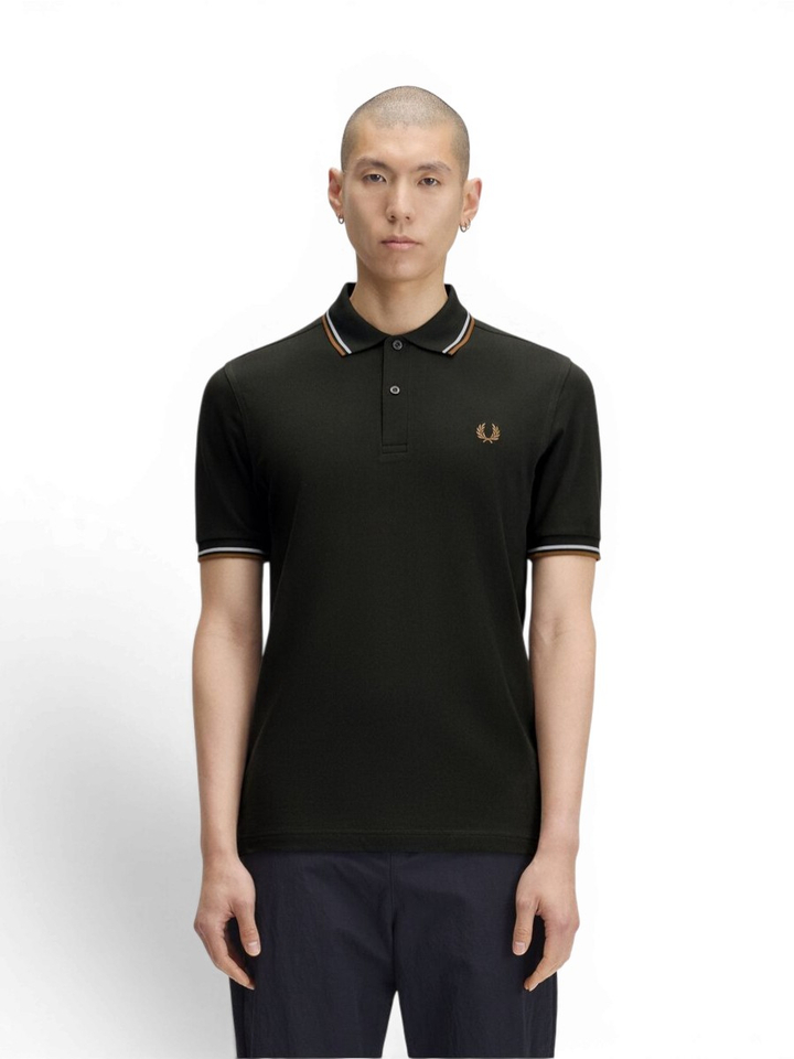 Groene katoenen polo met korte mouwen Fred Perry
