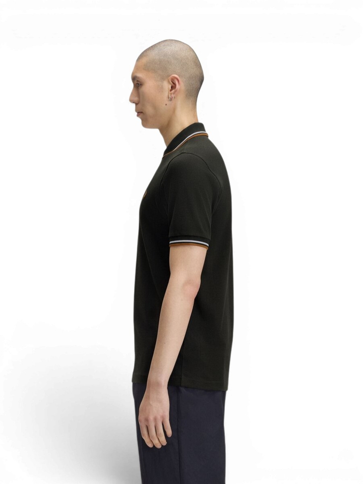 Groene katoenen polo met korte mouwen Fred Perry