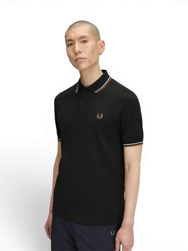 Groene katoenen polo met korte mouwen Fred Perry